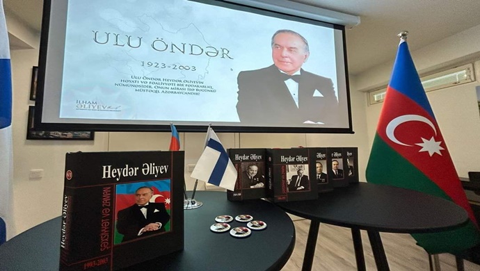 Helsinkidə Ümummilli Lider Heydər Əliyevin anadan olmasının 101 illiyi qeyd edilib